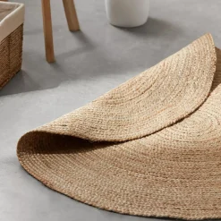 Clearance Round Solid Jute Rug Rugs