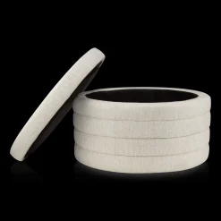 Round Storage Fabric Ottoman Entryway Benches Ottomans And Poufs|Ottomans & Benches