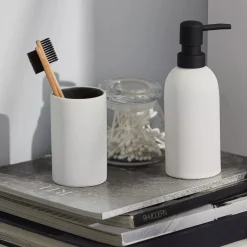 Hot Rubber Coated Black and White Soap Dispenser Bathroom Accessories