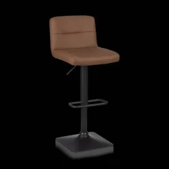 Clearance Rust Matte Faux Leather and Metal Adjustable Bar Stool Furniture Accessories|Bar & Counter Stools