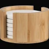 Set of 6 Coasters in Bamboo Tray Dinnerware|Kitchen & Dining Accessories