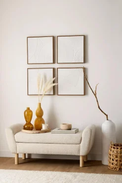 Outlet Set of 4 Oil Painted Abstract Framed Art Oil Paintings