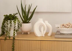 Online Set of 2 Speckled Ceramic Table Vase Modern Decorative Vases|Home Decorative Items & Objects