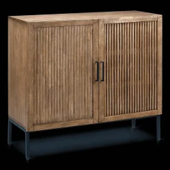 Hot Slatted 2-Door Dark Wood Buffet Furniture Accessories|Buffet Tables & Credenzas