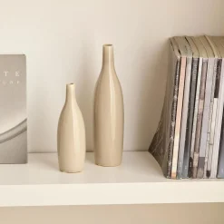 New Small Ceramic Beige Vase Modern Decorative Vases|Home Decorative Items & Objects