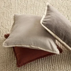 Clearance Taupe Beatrice Decorative Lumbar Pillow Decorative Throw Pillows