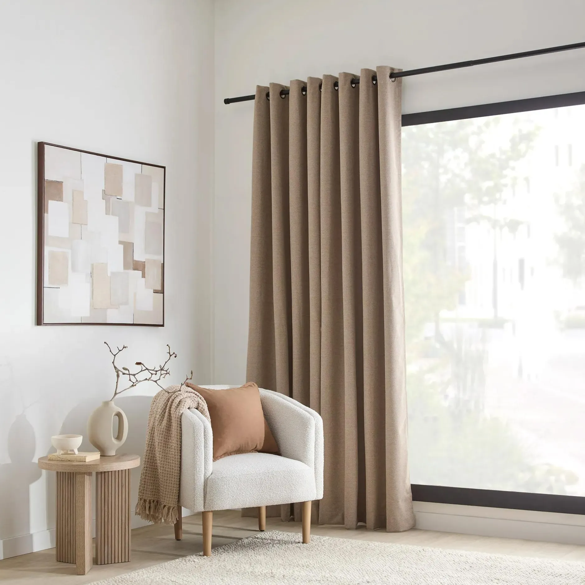 Hot Taupe Dion Blackout Curtain Sheer Curtains & Window Sheer Panels|Blackout Window Curtains