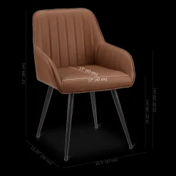 Outlet Textured Faux Leather and Metal Dining Chair Furniture Accessories|Dining Chairs