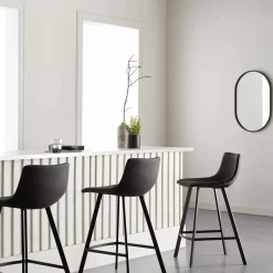 Best Textured Faux Leather and Metal Bar Stool Furniture Accessories|Bar & Counter Stools