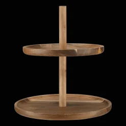 Hot Two Tier Wood Serving Tray Dinnerware