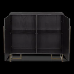 New Two-Door Chevron Veneer and Metal Buffet Furniture Accessories|Buffet Tables & Credenzas