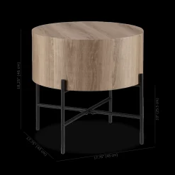 Online Veneer and Metal Side Table Side Tables|Coffee Tables & Side Tables