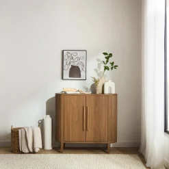 Outlet Walnut Veneer Buffet With Two Doors Furniture Accessories|Buffet Tables & Credenzas