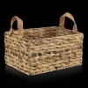 Hot Water Hyacinth Crate with Faux Leather Handles Storage Baskets & Hampers|Storage & Baskets