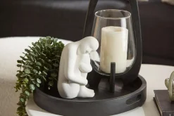 Waterfall Eucalyptus in Black Pot Artificial Plants