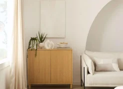 Waterfall Eucalyptus in White Hourglass Pot Artificial Plants