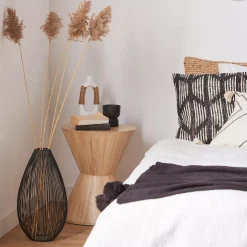 Best White Ceramic Oval Vase with Rope on Handles Modern Decorative Vases|Home Decorative Items & Objects