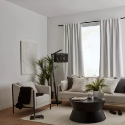 Hot White Chita Back Tab Blackout Curtain Sheer Curtains & Window Sheer Panels|Blackout Window Curtains