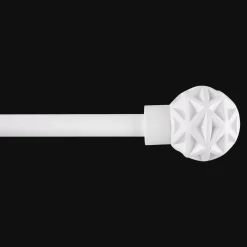 Outlet White Geometric Curtain Rod Set - Diameter 13/16mm Curtain Rods