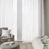 White Gusta Embroidered Curtain Sheer Curtains & Window Sheer Panels