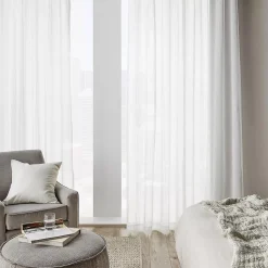 White Gusta Embroidered Curtain Sheer Curtains & Window Sheer Panels