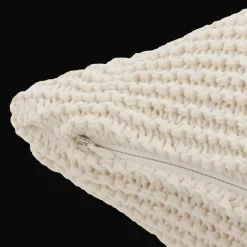 White Lonny Knit Throw Pillow Decorative Throw Pillows