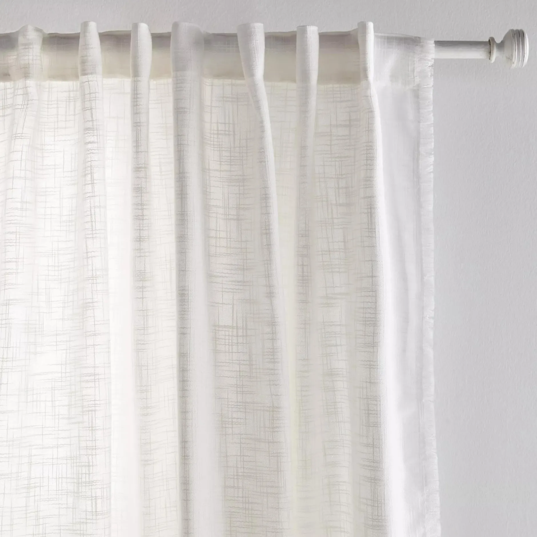 Discount White Nuk Back-Tab/Rod-Pocket Curtain Sheer Curtains & Window Sheer Panels