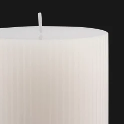 Sale White Short Ribbed Candle Candles & Candle Stick Holders