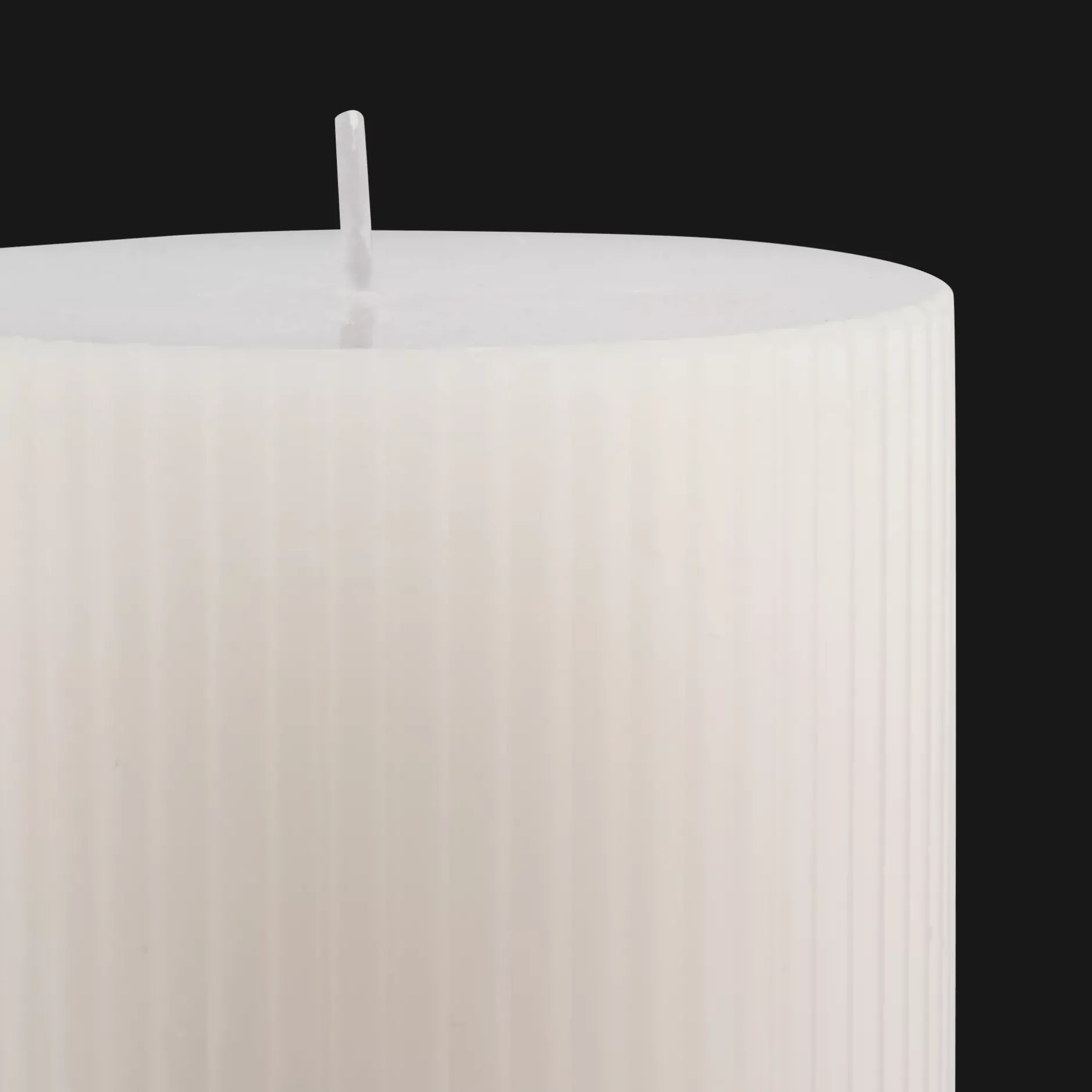 Sale White Short Ribbed Candle Candles & Candle Stick Holders