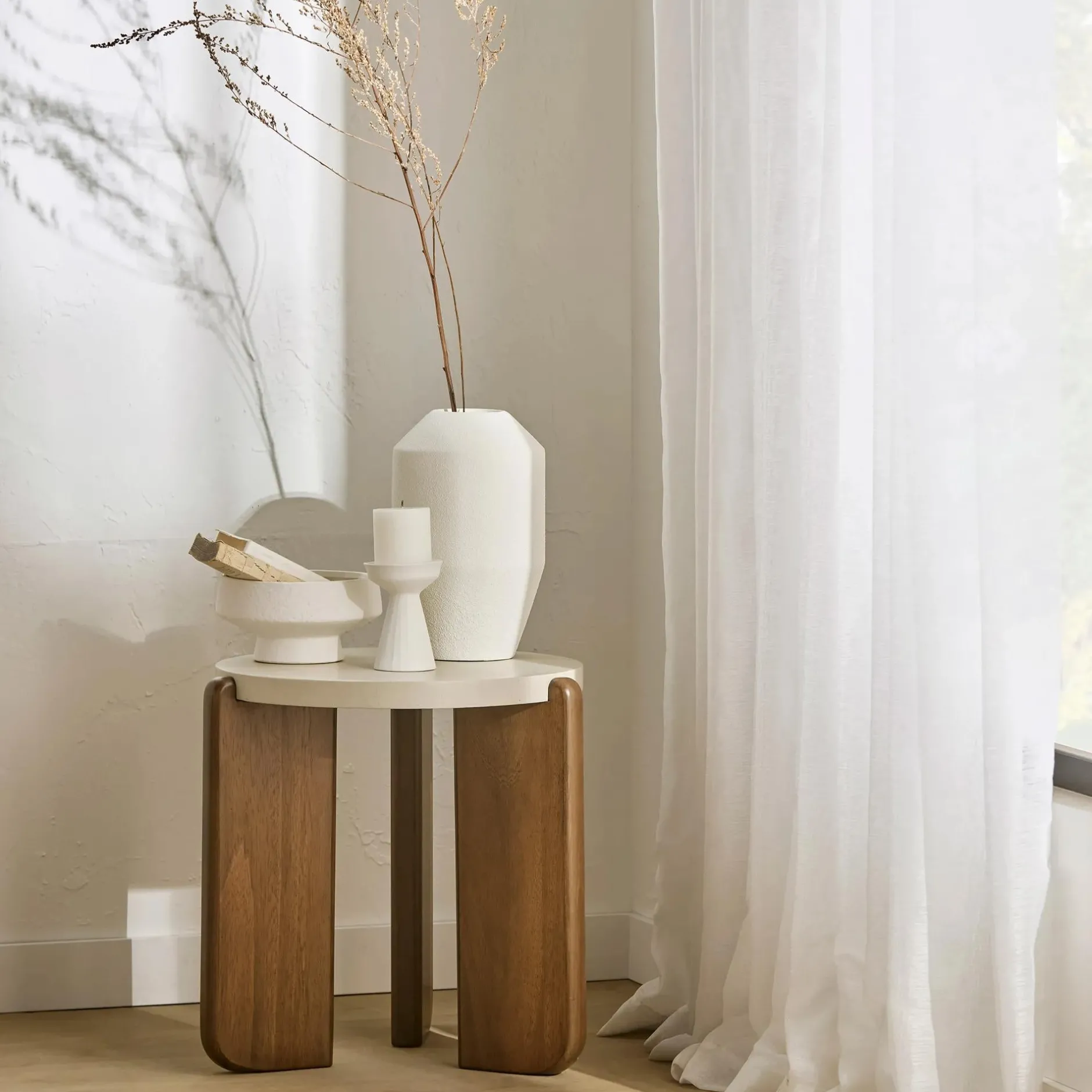 Sale White Short Ribbed Candle Candles & Candle Stick Holders