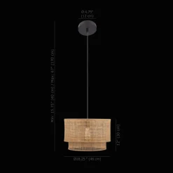 New Wood & Rattan Ceiling Lamp Ceiling Lamps