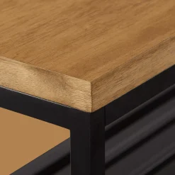 Hot Wood and Metal Bench with Shoe Rack Entryway Benches Ottomans And Poufs|Ottomans & Benches