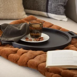 New Wood Round Tray with Handles Home Decorative Items & Objects