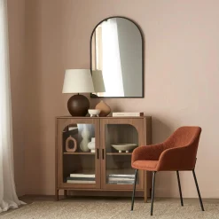 New Wooden Veneer Buffet with Glass Doors Furniture Accessories|Buffet Tables & Credenzas